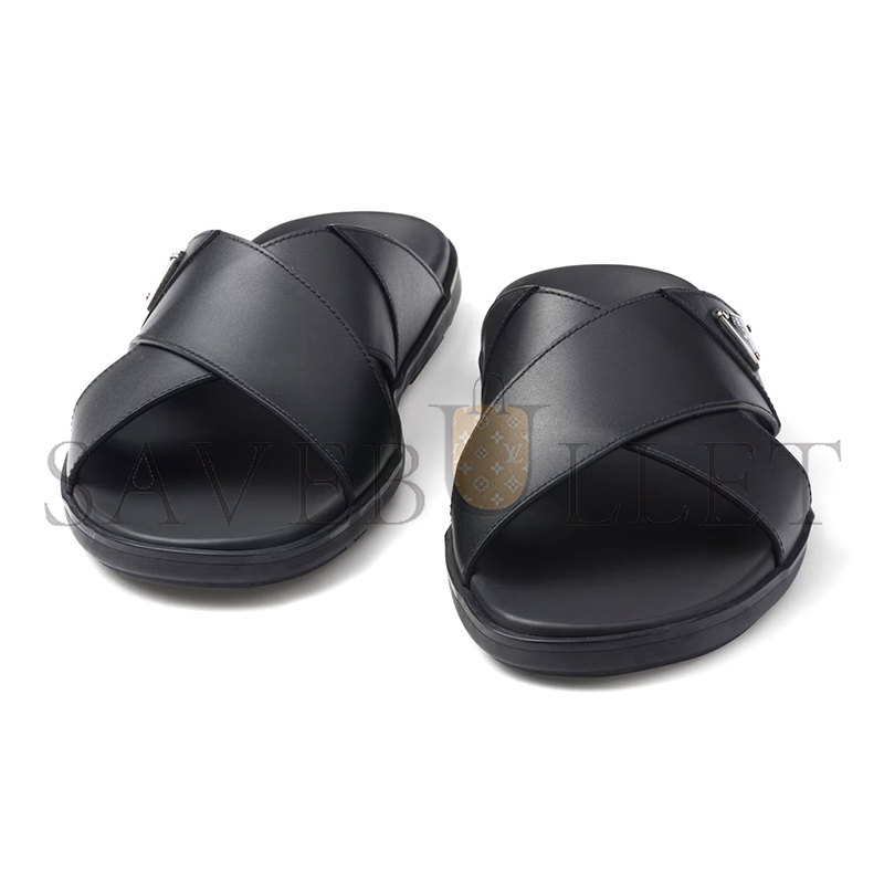 Pra*a leather crisscross slides 2x3111